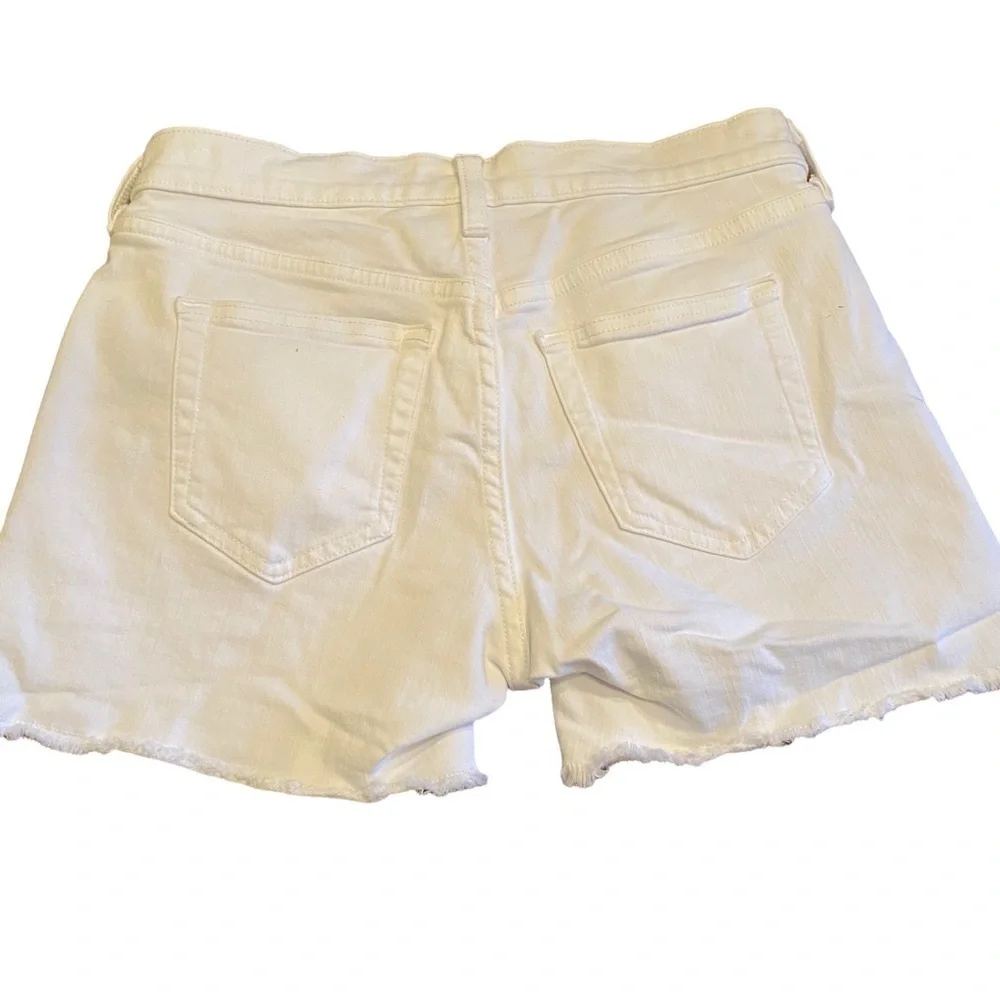 JCrew White Denim Cutoff Shorts distressed edge size 24